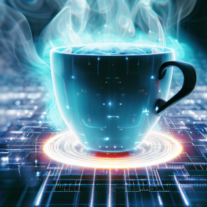 Virtual cup of cyber coffee